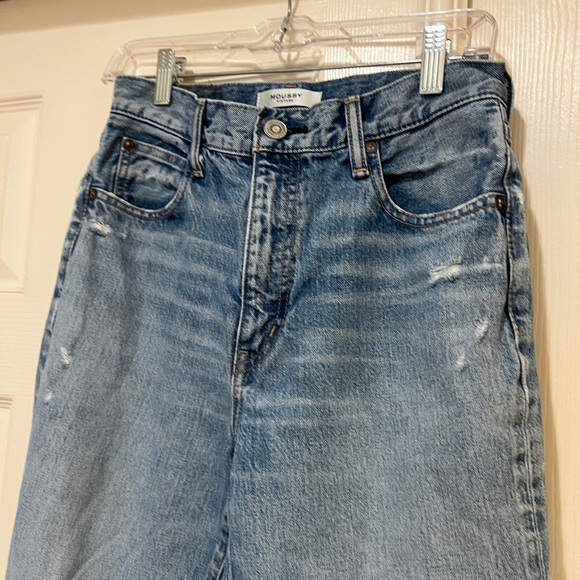 Moussy Vintage Women’s Straight Distressed Blue Washed Jeans Denim Pants Size 27 - Picture 8 of 13